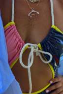 בגד ים שלם- חום ורוד