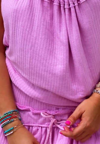 גופיית וופל- ורוד