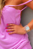 גופיית וופל- ורוד