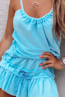 גופיית וופל- תכלת