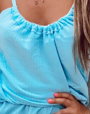 גופיית וופל- תכלת