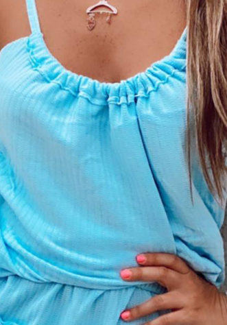 גופיית וופל- תכלת