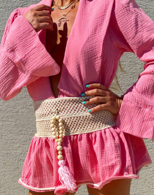 Chloe Crochet Set - Pink