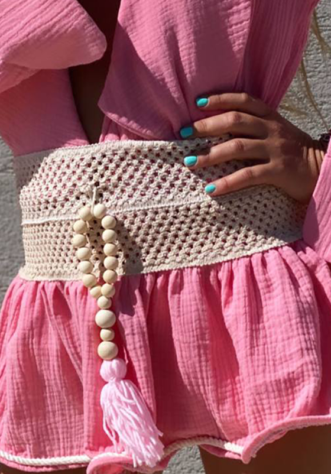 חצאית קלואי קרושה- ורוד