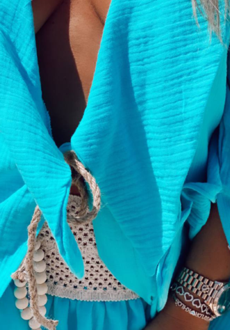 חולצת קלואי קרושה- כחול