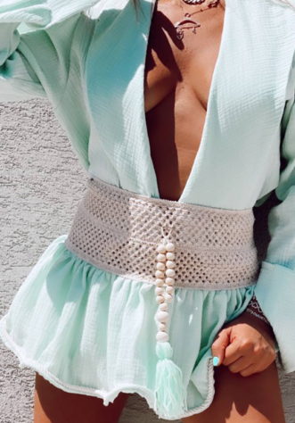 חולצת קלואי קרושה- מנטה