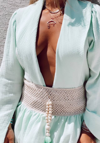 חצאית קלואי קרושה- מנטה