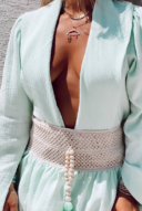 חולצת קלואי קרושה- מנטה