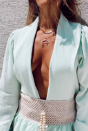 חולצת קלואי קרושה- מנטה