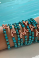 צמיד חרוז אבן חן- כחול ים