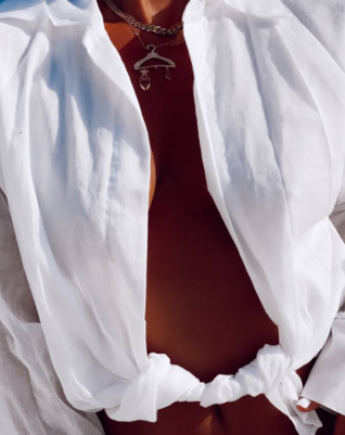 חולצת שרוול קלאו - לבנה