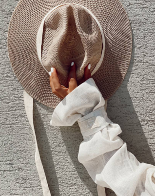 כובע וינטאז פשתן