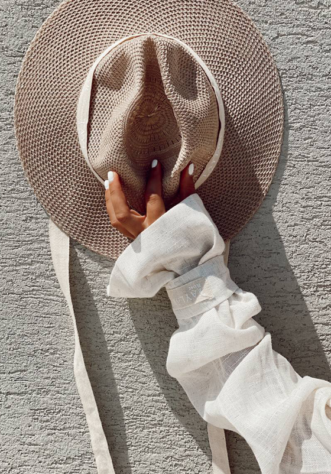 כובע וינטאז פשתן