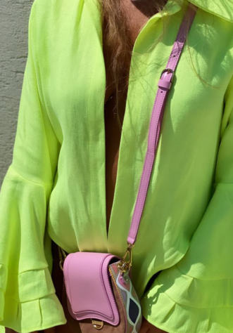 חולצה מבד פשתן- ירוק זוהר