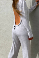 אפס מאמץ- אוברול אוברסייז אפור מלאנג׳