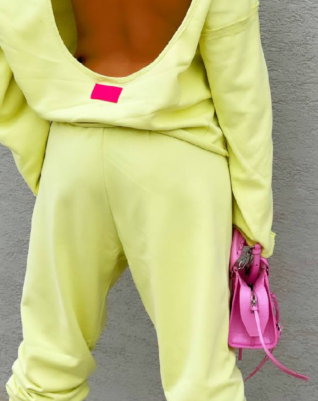 סט טרנינג צהוב בננה