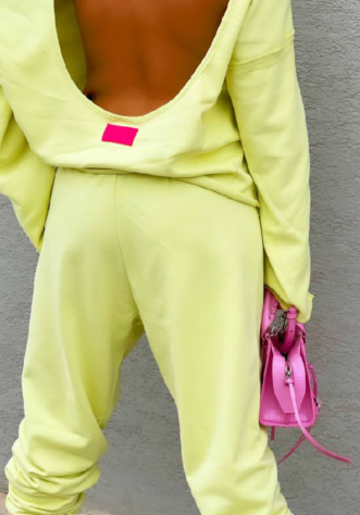 סט טרנינג צהוב בננה