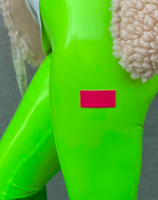 טייץ מבריק ירוק זוהר