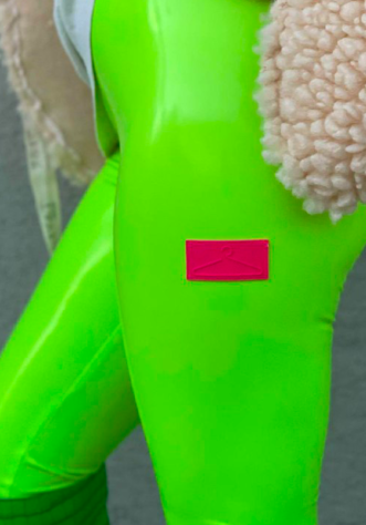 טייץ מבריק ירוק זוהר