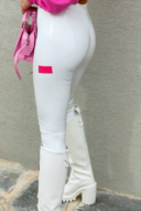 טייץ מבריק לבן טייד