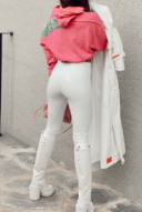 טייץ מבריק לבן טייד