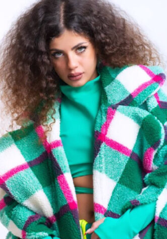 מעיל פו משבצות ירוק