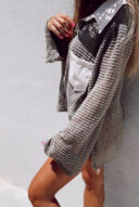 חולצת בוהו ירוק זית רשת