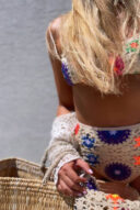 סט ביקיני בוהו קרושה שייני- טופ ותחתון גבוה