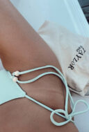 בגד ים רוקי ריקמה ירוק סלאדין ושמנת