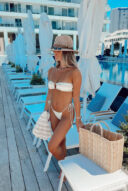 בגד ים רוקי ריקמה ירוק סלאדין ושמנת