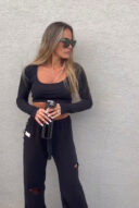 חולצת ריב שחורה סקיני