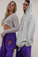 קפוצון אפור גבר כיסים