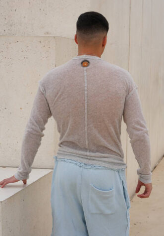 מכנס שורט סריג תכלת גבר