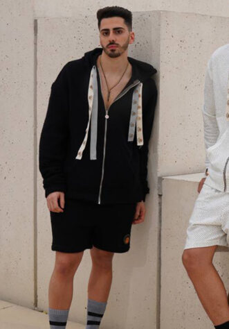 קפוצון רוכסן שחור גבר