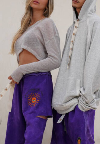 סריג משי אפור מלאנג