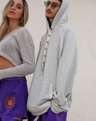 קפוצון אפור גבר כיסים