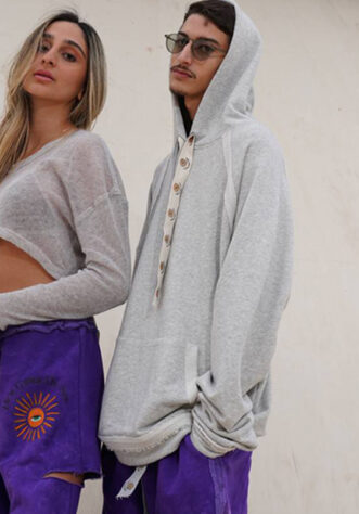 קפוצון אפור גבר כיסים