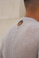 סריג משי אפור מלאנז גבר