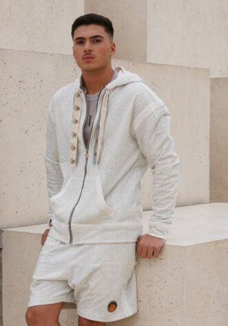 קפוצון רוכסן לבן גבר