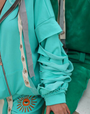 קפוצון קרעים רוכסן טורקיז סאני