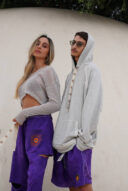 סריג משי אפור מלאנג